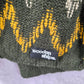 Wooden Ships Green Chevron Cable Knit Wrap Shawl Vintage Y2K Scarves Scarf