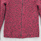 Tart Red Black Long Sleeve Zipper Back Pullover Knit Sweater Cardigan Small