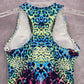 Green Multi Animal Print Padded Racerback Swimwear Tankini Top Extra Small XS