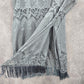Arianna by Howards Gray Lace Fringe Boho Beach Swim Cover Up Duster Kimono XL