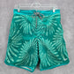 Speedo Green Floral Pull On Swim Youth Boys Juniors Trunks Shorts M Medium