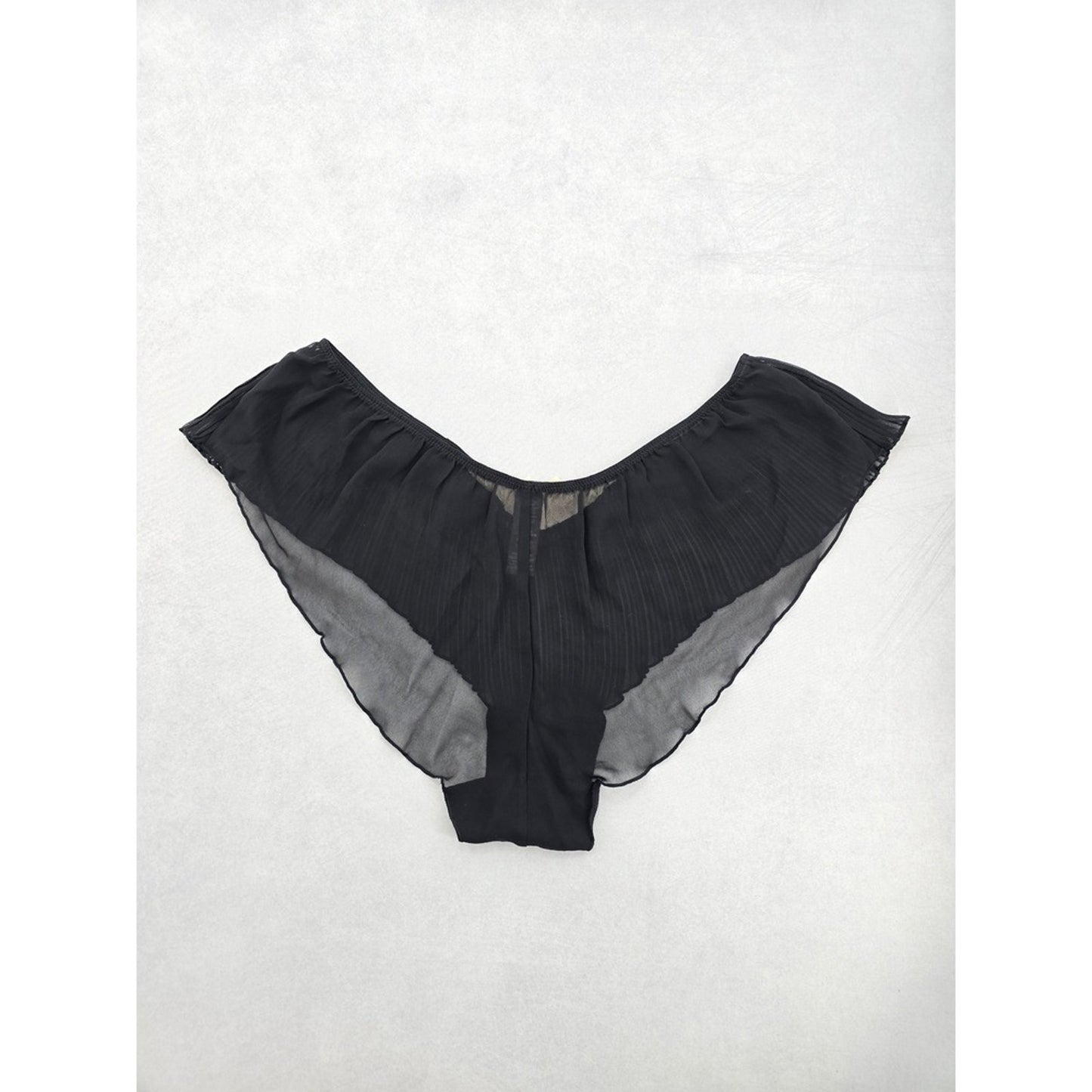 Black Lace Floral Bow Cute Whimsy Goth Sheer George Panties Large 12