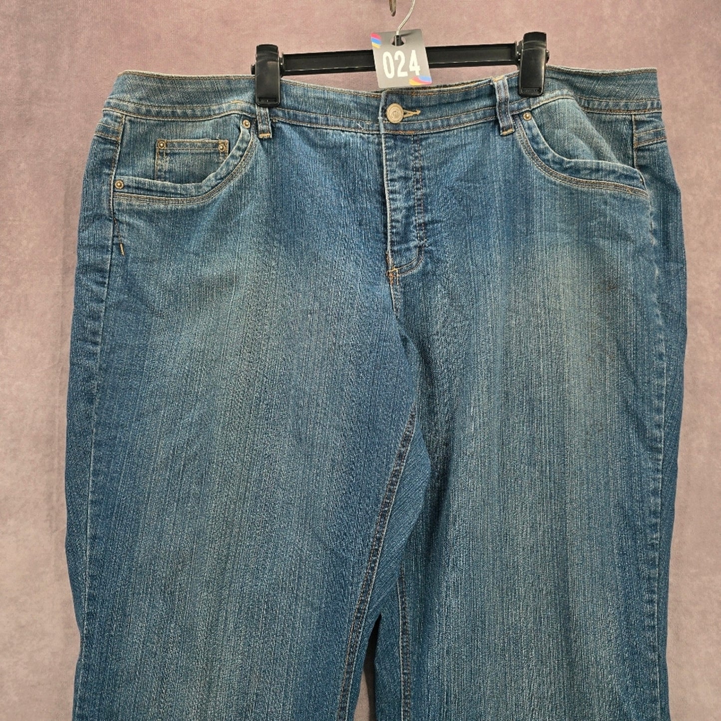 024. Just My Size Modern Bootcut Straight Wide Blue Jeans 26W Short