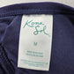 Kona Sol Blue Padded Tie Ruffle Bikini Top Swimwear Medium