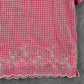 Koret Pink Plaid Short Button VTG Y2K Scallop Embroidered Floral Top Shirt