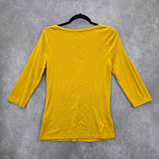 Yellow Mustard Stretch Boho Skater Casual Top Medium