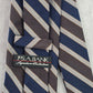 Jos. A. Bank Striped Brown Blue Repp Geometric Executive Silk Neck Tie Men's