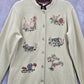 Bon Worth Tan Brown Safari Embroidered Long Sleeve Button Sweater XS