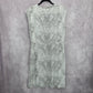 Michael Kors Black White Wrap Midi Knee Length Short Sleeve Dress Large