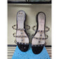 Jessica Simpson Black Studded Flat Slip Slide Sandals Size 8