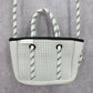 Jimelia White Black Neoprene Rope Small Crossbody With Zipper Pouch