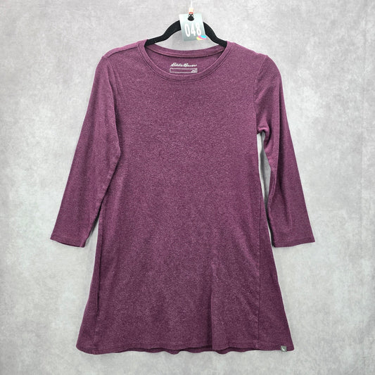 048. Eddie Bauer Purple Heather Cotton Flare Top Small