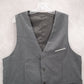 Gray 4 Button Point Welt Pocket Waistcoat Formal Preppy Tuxedo Suit Vest L 42R