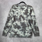 Modern Canvas Gray Tie Dye Long Sleeve Cotton Sweater Cardigan Top Medium