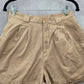 Liz Claiborne Tan Flat Front Bermuda Cotton Petite Bottoms Pants Shorts 12