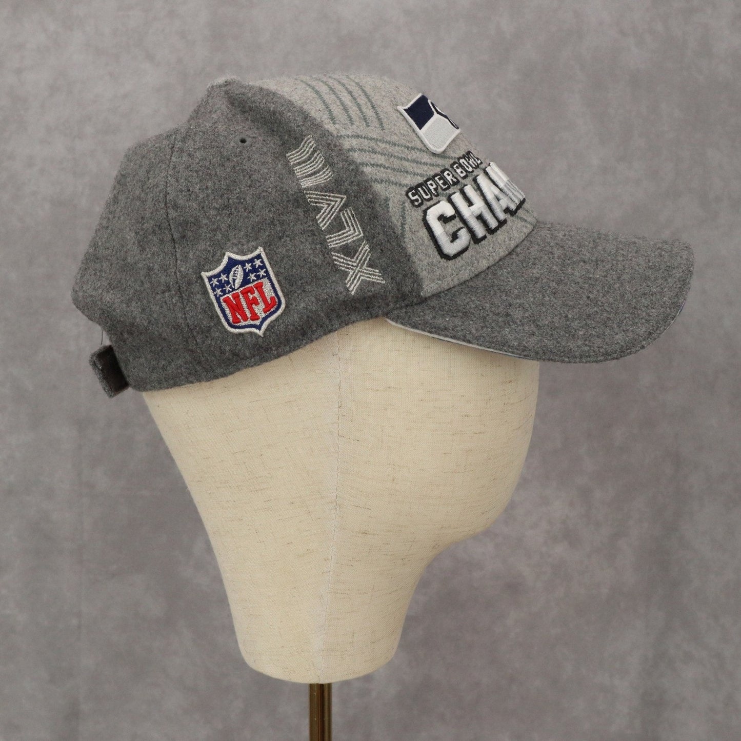 New Era Gray Superbowl Championship 9Forty Cloth Strap XLVIII Baseball Cap Hat