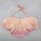 Orange Pink Ombre Cutout Tie Padded Beach Bikini Bralette Swim Top S Small