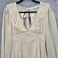 Lush Cream Long Sleeve Flare Ruffle Cutout Tie Cottage Fairy Dress Small
