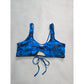 Blue Tie Dye Tie Front Swim Beach Resort Vacation Bikini Top 3XL