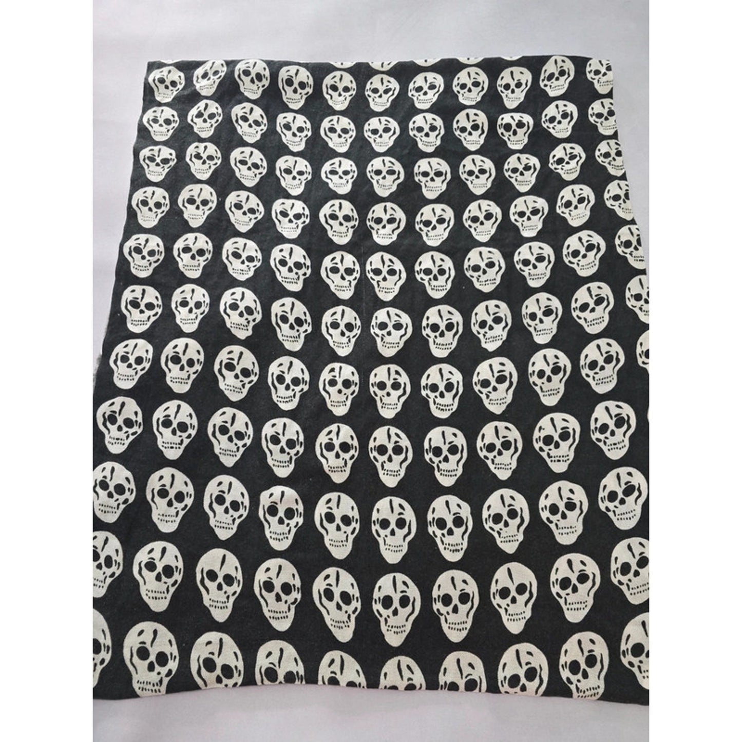 Black Skull Printed Large Gothic Grunge Infinity Scarf OSFM