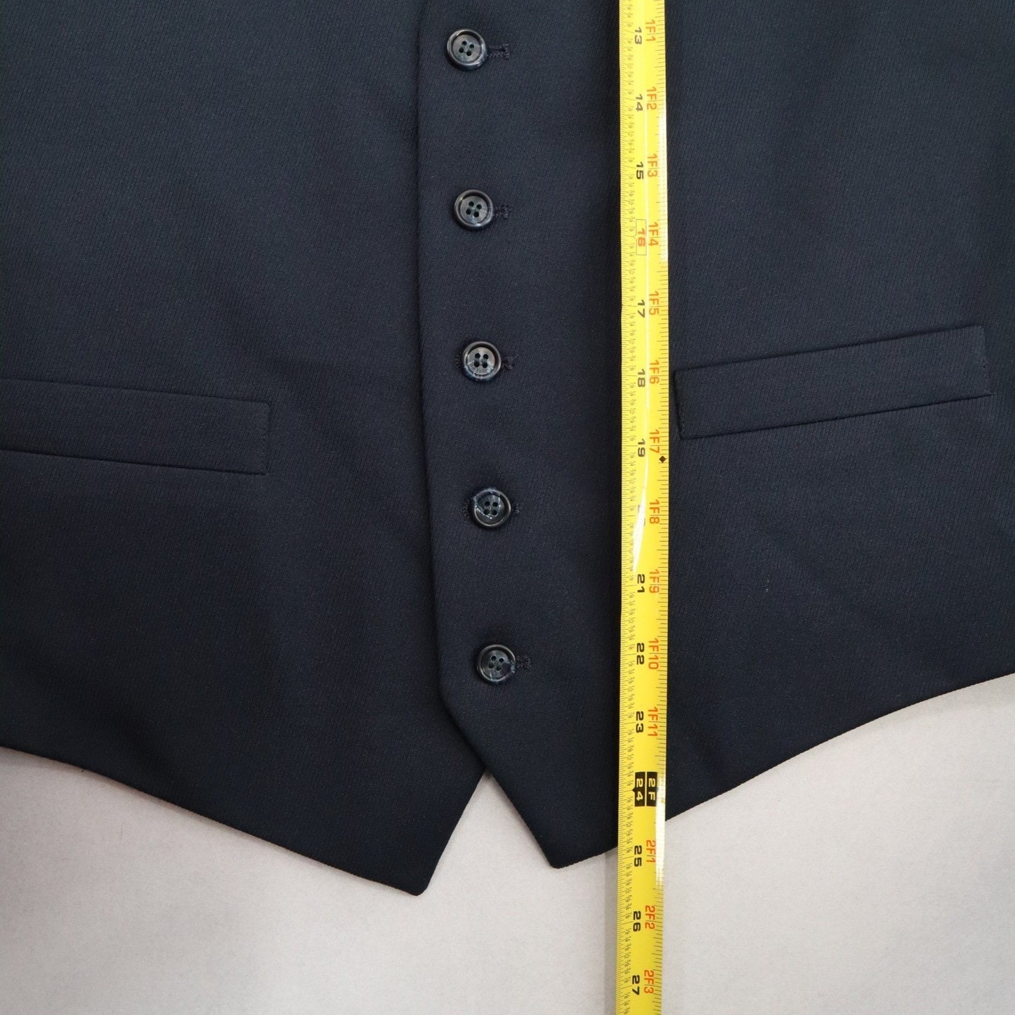 Navy Blue 5 Button Peak Welt Pocket Waistcoat Formal Tuxedo Suit Vest Medium 42R