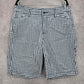 St Johns Bay Blue Plaid Stripe Chino Bermuda Preppy Pants Shorts Cotton 14