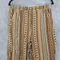 Orange Boho Floral Pullon Wide Straight Hippy Bottoms Pants S/M Small Medium