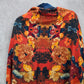 H&M Blue Orange Floral Square XL Wrap Hijab Dupatta Shawl Scarves Scarf