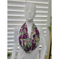 Purple Floral Boho Fairy Cottage Infinity Scarf OSFM