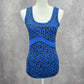 Standing Tree Blue Animal Print Activewear Streetwear Tank Top Small