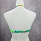 Xhilaration Green Tropical Floral Padded String Hook Bikini Top Swimwear Medium