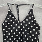 Bobbie Brooks Black White Polka Dot Halter Tie Swimwear Tankini Top Medium M