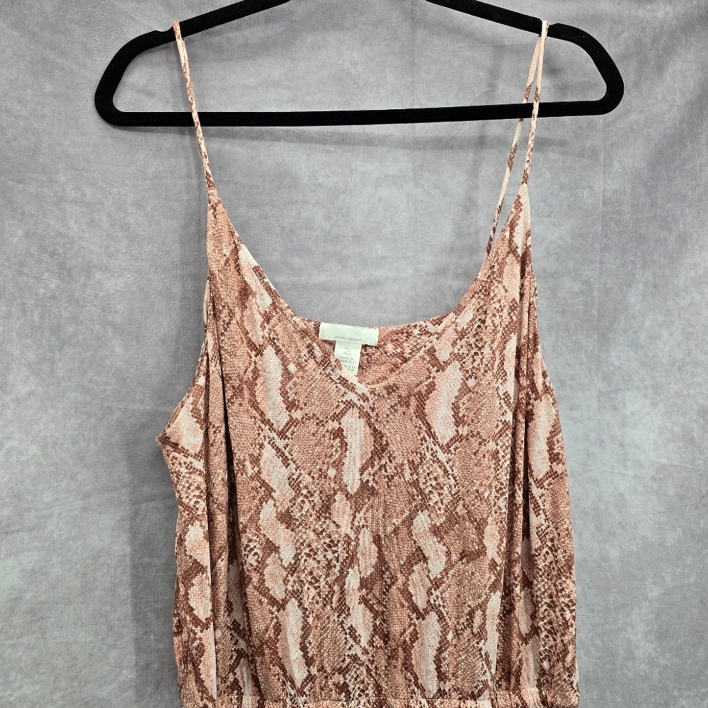 H&M Pink Printed Romper Sleeveless Shorts Pockets Stretch Large
