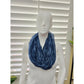 Navy Blue Patterned 90s Y2K Infinity Scarf OSFM