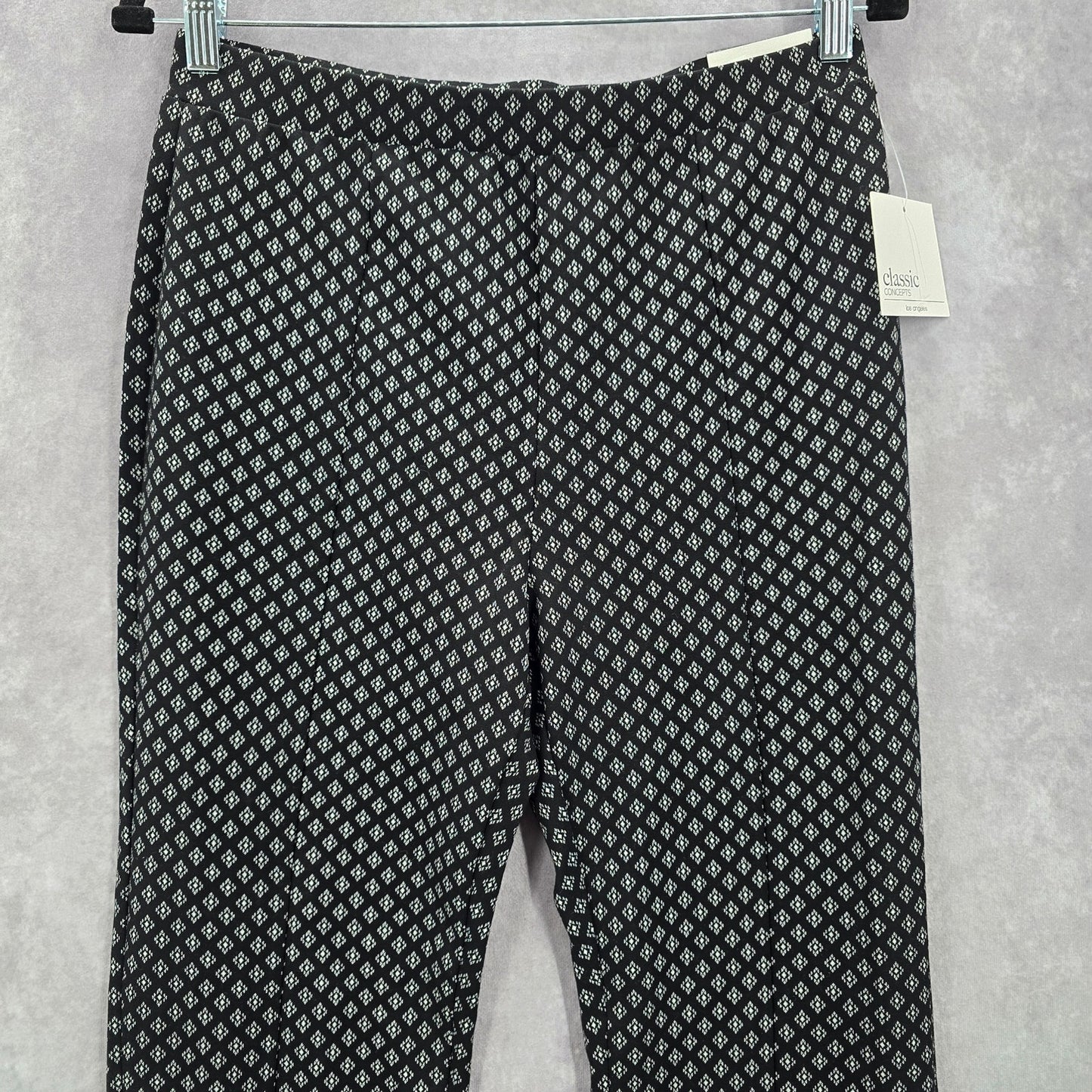 Classic Concepts Black Pull On Stretch Straight Wide Flare Pants L Large