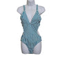 Blue Stripes One Piece Swimsuit Y2K 90s Cutout Beach Resort Vacation Cupshe XL