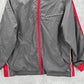 Tek Gear Gray Red Full Zip Hooded Track Windbreaker Jacket Coat Large L 14/16
