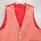 Orange 4 Button Point Red Welt Pocket Waistcoat Formal Tuxedo Suit Vest 48R
