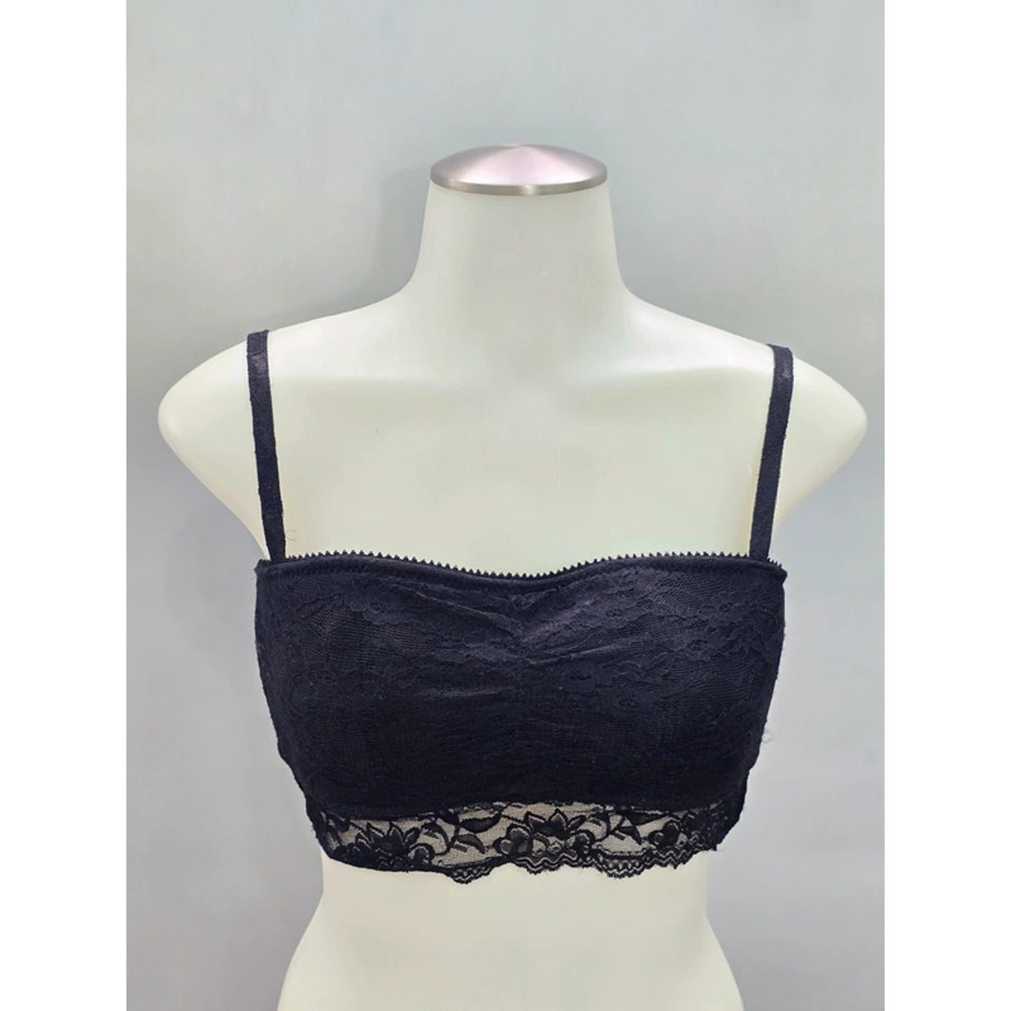 Black Lace Floral Whimsygoth Romantic Dark Boudoir Bridal Bralette Large