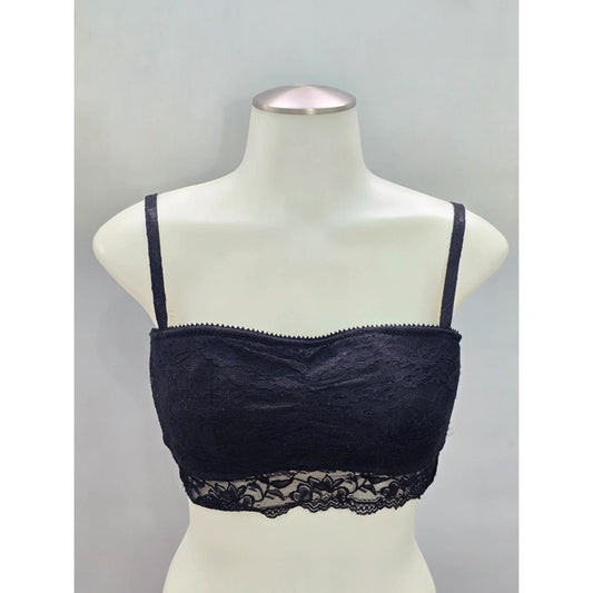 Black Lace Floral Whimsygoth Romantic Dark Boudoir Bridal Bralette Large
