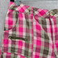 Faded Glory Pink Brown Plaid Stripe Cotton Pants Shorts Large