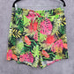 LA Threads Green Tropical Floral Stretch Bottoms Pants Shorts Large