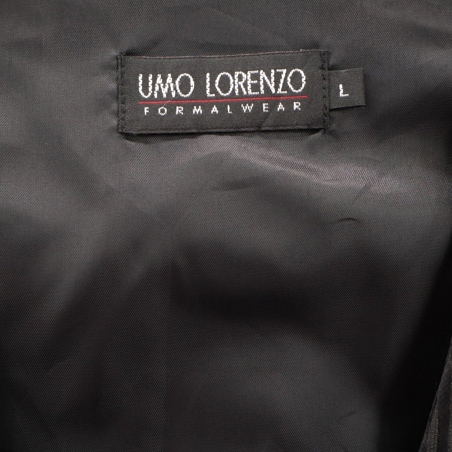 Umo Lorenzo Black 4 Button Stripe Welt Point Waistcoat Tuxedo Suit Vest L 46R