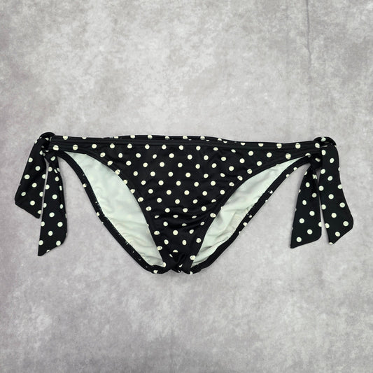 Billabong Black White Polka Dot Tie Bikini Bottom Swimwear Medium