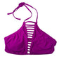 Purple High Neck Y2K Mermaid Barbie 90s Boho Halter Bikini Top Swimwear S