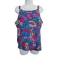 Floral Multicolor Beach Resort Vacation Swimsuit Cover Up Tankini Top Plus 18