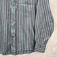 Artisti Italiani Grey Stipe Mens Work Cotton Button Down Dress Shirt XXL