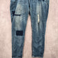 062. Almost Famous Blue Patch Stretch Skinny Taper Denim Pants Jean 18