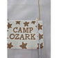 Camp Ozark Beaded Stars White Brown Clutch Gold Chain Strap Shoulder Purse Bag