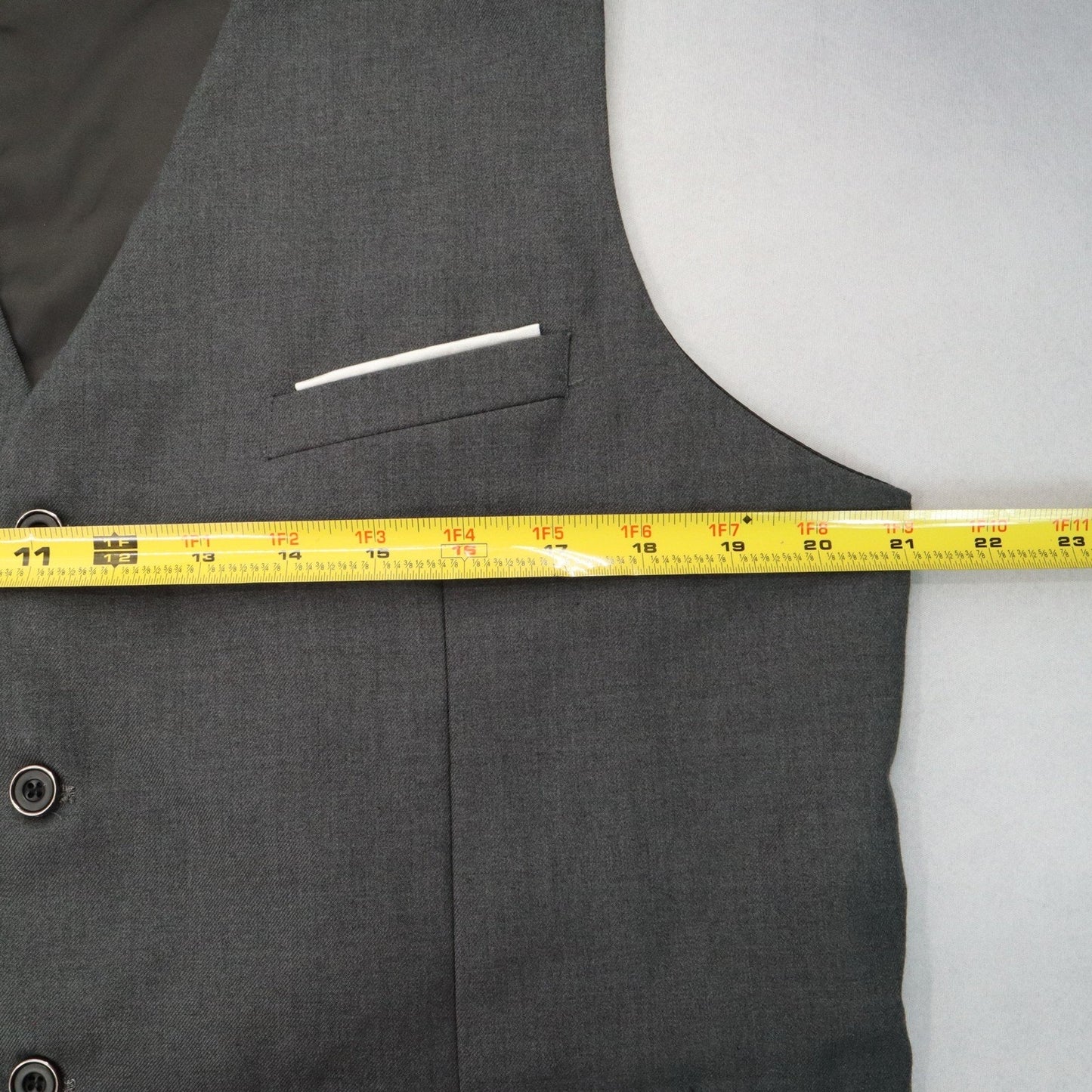 Gray 4 Button Point Welt Pocket Waistcoat Formal Preppy Tuxedo Suit Vest L 42R